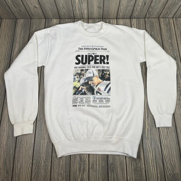 Colts Indianapolis Star Newspaper Super Bowl 41 Camps Sweatshirt Manning Dungy M - Picture 2 of 7